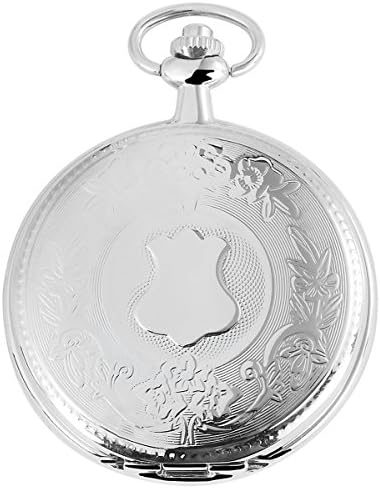 Tavo Lino Analog Pocket Watch with Metal Chain and Hook – Coat of Arms 480822000005 Silver Coloured Case Dimensions 47 x 12 mm with Dial White and Mineral Glass Lens