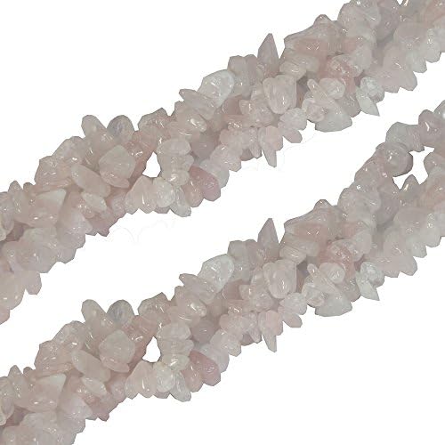 Semi Precious Rose Quartz gemstone Chips - 2 Strings
