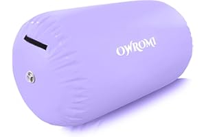 OWROMI Inflatable Gymnastics Air Mat Tumble Track with Gymnastics Air Barrel - Inflatable Air Spot Tumbler Backbend Trainer Air Roller Tumbling Mat with Electric Pump