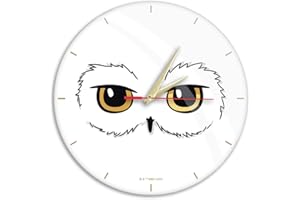 ERT GROUP Oryginalny i oficjalnie licencjonowany przez Harry Potter zegar ścienny w połysku, wzór Harry Potter 028 biały, cichy, unikalny design, malowane metalowe wskazówki 12 "