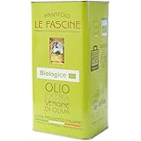 Le Fascine Olio Extravergine d'Oliva Provenzale Biologico 100% Italiano Prodotto da mono cultivar Provenzale (Latta da 3 Litr