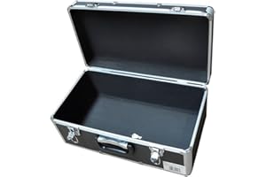 Kreher® Transportkoffer 27L - Robuster Werkzeugkoffer mit Aluminiumrahmen & ABS-Korpus, abschließbar, Metallverschlüsse, Neopren-Innenraum - Große Aufbewahrungsbox für Werkzeug, Kamera & Elektronik