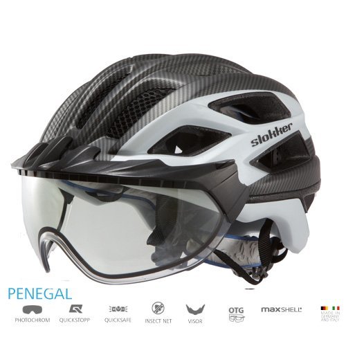 Slokker Fahrradhelm, Radhelm, Radsport PENEGAL mit verstellbarem, selbsttönendem (photocromatischem) Visier Weltneuheit - 5