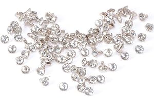 Ultnice - Tachuelas con cristales brillantes de diamantes de imitación, tachuelas de metal, púas y remaches para manualidades, 7 mm, 100 unidades