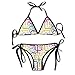 Produktbild Women's Sexy Bikini Set Abstract Piping Custom Tie 2 Piece Bikini Suits Pushed Up Bathing Swimwear