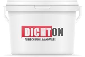 DICHTON Anti Schimmel Farbe 1l weiß matt - Feuchtraumfarbe, Antischimmelfarbe, Wandfarbe mit hoher Deckkraft und Reichweite, lösemittel- und weichmacherfrei, atmungsaktiv D.49W