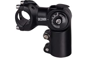 BESNIN Potence de Vélo Réglable 0-90 Degrés Potence VTT 31.8/25.4x60/80/90/93/100mm Potence Vélo Route Tige de Guidon de Vélo de Montagne pour VTT, BMX