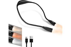 TINYOUTH Elastyczna lampka LED do czytania z 4 diodami LED, szyja do czytania 1000 mAh, do ponownego ładowania, lampa do czytania z przyciskiem dotykowym, 2 poziomy jasności do czytania, robienia na drutach, napraw na kempingu, czarna