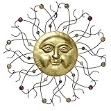 wandbild steinbock Durchmesser ca. 74 cm Wandbild, Wanddekoration Sonne mit farbigen Steinen, Ø ca. 74 cm