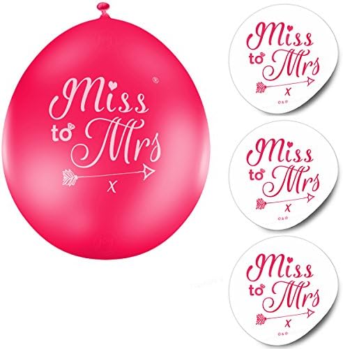 Miss to Mrs ® Hen Do Party Balloons (Sophisticated Classy Bride Quality) JC1070