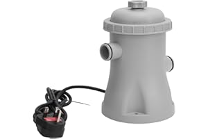 Yechiry Swimming Pool Filter Pump, 330 GPH Electric Pool Pump with GFCI Filter and Hose Accessories for Above Ground Pools (UK Plug)