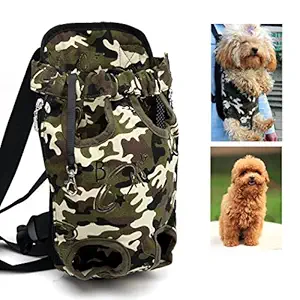 Xiaoyu Pet Carrier Backpack, Adjustable, Hands-Free, Legs Out and Breathable Pet Dog Cat Front Carrier Backpack for Walking, Hiking, Biking Travel, Outdoor and Motorcycle, Comouflage Black, XL