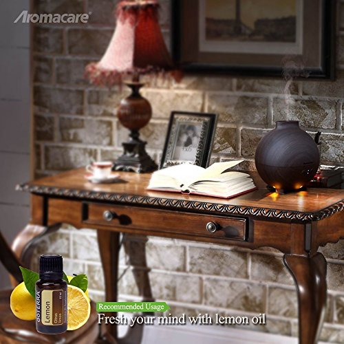 Aroma Diffuser 600ml YFeel Diffusor Luftbefeuchter Oil Düfte Humidifier Holzmaserung für Wohnzimmer, Kinderzimmer, Schlafzimmer, Baby- und Yogazimmer, SPA, Büro usw. (Dunkle Holzmaserung) - 8