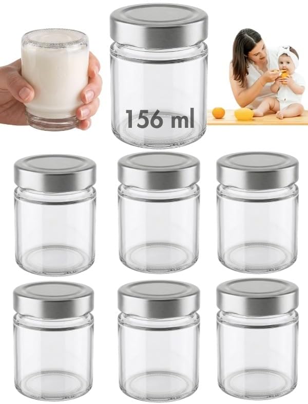 MİLEA 156 ml Gümüş Kapaklı Cam Bebek Mama Kabı | Gümüş Kapak, Cam Materyal