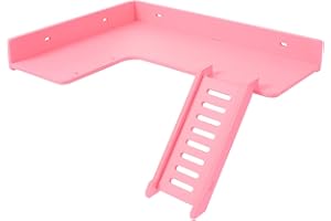 POPETPOP Plateforme en L pour hamster, écureuil, petit animal,Plateforme pour cage à hamster,Plateforme,Cage à rat,Accessoire pour cage à souris, chinchilla, rat, gerbille et hamster nain (rose)