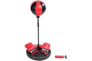 Yosoo Sac de Frappe de Boxe avec de Boxe, Ensemble de Boxe pour Enfants Inclus gonfleur pour Les Enfants âgés de 4 à 10 Ans, Hauteur réglable de 70 à 105 cm