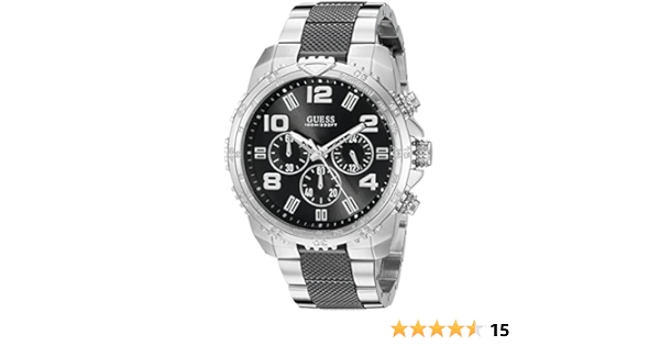Buy GUESS Men's U0598G3 Stainless Steel \u0026 Black Sport Chronograph Watch  with Tachymeter Rotating Bezel Online at Low Prices in India - Amazon.in