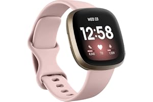 Msksjer Armband Kompatibel mit Fitbit Versa 4/Versa 3/Fitbit Sense/Sense 2, Klassischer Weicher Sport Silikon Ersatzarmband für Frauen Männer, Rosa Large
