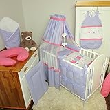 Babybettwäsche Kinderbettwäsche Set 100x135cm Baby Bettset Himmel Nestchen mit Applikation