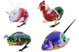 HEMOTON 4 Stück Aufziehspielzeug Eise Uhrwerk Spielzeug Kunst Retro Springende Frösche Hase Spaß Spielzeug Kindergeburtstag Mitgebsel Party Gastgeschenke
