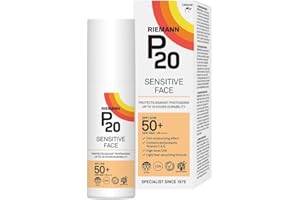 P20 RIEMANN RIEMANN P20 Sensitive FACE SPF50+ UV Protection Cream, 50 Grams | Non Greasy Highly Effective Protects Face from UV Radiation |Sun Protection Factor 50+ | Wear under Make Up