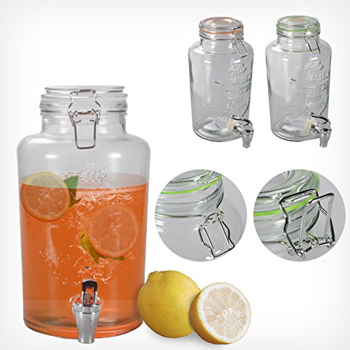 3L Getränkespender mit Hahn ENJOY Dispenser Zapfhahn Zapfsäule Glaskanne Spender 1 Stück - 3