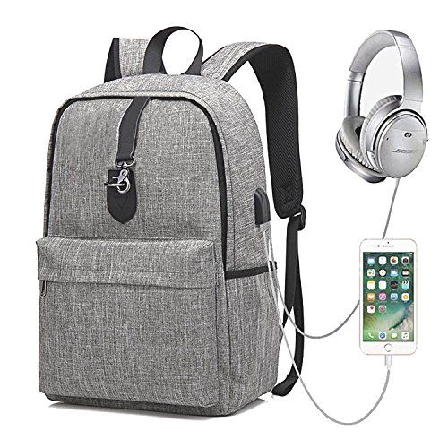 GEARGO Mochila para Port&aacute;til Backpack de 15.6 pulgadas Impermeable Anti-robo Mochila Casual con Puerto de Carga USB para Hombre y Mujer Estudiante