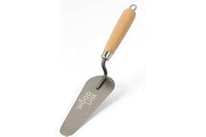 DEWEPRO Truelle à langue professionnelle pour chat - 160 x 55 x 20 mm - Lame en acier inoxydable de 1,0 mm - Pour travaux de plâtre et de stuc - Poignée ergonomique en bois de hêtre