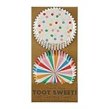 Meri Meri Cupcake Set 48 Stck Punkte / Streifen Bunt