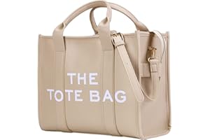 Makukke Tote Bags for Women Handbag Tote Purse with Zipper Leather Shoulder Bag Crossbody Bag for Office, Travel, School (Beige)