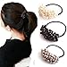 cuhair(tm)Women Girl pcs(1pcs Black,1pcs Gray,1pcs White) Plastic Scrunchie alloy Punk Elastic Hair Tie Hair Rope Rubber Ponytail Holder Accessories