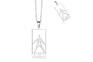 AINVLIYA Fußball Anhänger Trikot, Trikot Halskette Schmuck Silber Kette Fussball Anhänger Diamant Trikot Charme Fußballtrikot Kette für Männer Herren Jungen Sportfan Hip Hop Fußball Trikot Halskette Geschenk