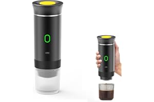 CFITANK Tragbare Espressomaschine Reise:12V Auto Kaffeemaschine mit Akku für Camping - 2,5 Minuten Heizung für Auto und Zuhause Camping-Kaffeemaschine 3 in 1 (Schwarz)