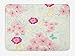 Produktbild VTXWL Floral Bath Mat, Spring Flower Essence Beauty Fragrance Butterflies Image, Plush Bathroom Decor Mat with Non Slip Backing, 23.6 W X 15.7 W Inches, Magenta Pale Pink Turquoise Yellow