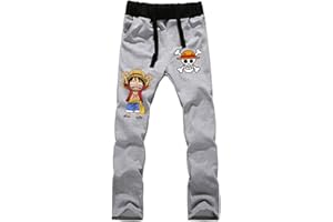 WANHONGYUE Anime One Piece Luffy Pantalons de Sport Jogging Adulte Cosplay Bas de Survêtement Sweatpants Trousers avec Poches