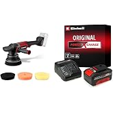 Einhell CP-EP 18/125 Li BL - Solo, Ak&uuml;l&uuml; Polisaj Makinesi + 18V 4,0 Ah PXC Starter Kit, Ak&uuml; ve Şarj Cihazı