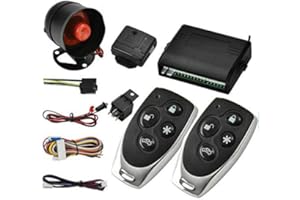 MACHSWON Kit de cierre centralizado, kit de cierre centralizado mando a distancia cierre centralizado de coche cerradura sistema de acceso sin llave, sistema de alarma automático antirrobo 2 mando a distancia