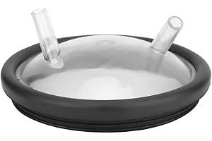 Leinggg Milcheimer Deckel, Hochwertiger transparenter Milchkübel-Kunststoffdeckel, Deckel des Melkeimers mit Zwei offenen Eingängen und Dichtung für Melkmaschine Kuh Schaf Melkzubehör