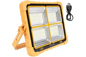 LED-Arbetslampa, 200W 15000LM 288 Pärlor 4 Lägen Bärbar Arbetslampa, IP66 Vattentät Uppladdningsbar Nödarbetslampa för Camping, Fiske, Resor, Solficklampa Flood Light
