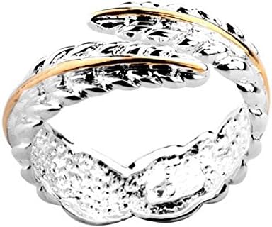 FEATHER RING in Silver Plate - FREE Drawstring Gift Pouch - Open/Adjustable Wrap Ring