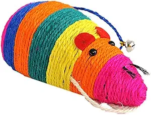 Smarty Pet Rope Scratch Board with Bell Interactive Mouse Toy for Cats- Large