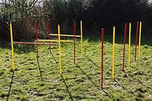 Wuzzmann Trading Obstacles d'entraînement Agility kit de Barres de Slalom en Rouge/Jaune