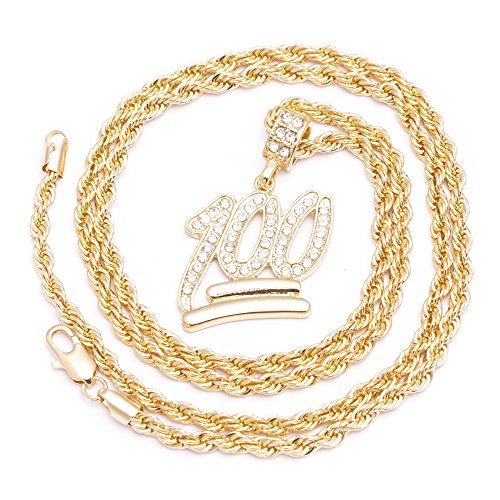 Pendant Diamond Cut Rope Chain Necklace 