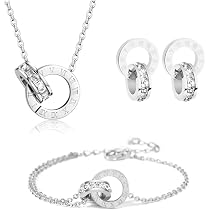 Schmuckset Kette Mit 925 Silber Anhänger Und Ohrstecker Rhodiniert