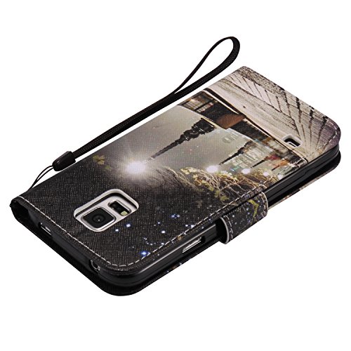 Feeltech Samsung Galaxy S5 Hülle PU-Leder und Brieftasche Bunte Muster Fall mit Magnetverschluss, Hybrid-Kickstand mit Stand-Funktion, schlagen Sie schützende weiche TPU Stoßstangenabdeckung und Kreditkartenhalter für Samsung Galaxy S5 Handgelenk Bügel-Buch-Art-Geldbeutel-Tasche mit 2 In 1 Berühren Sie Stift – London - 7