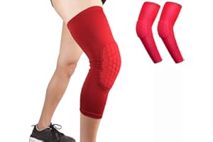 Topcloud Hex Genouillères Protège-Tibias Jambe Genou Protecteur à Manches Longues, Volley-Ball, Basket-Ball, Football, Tous Les Sports de Contact, Paire de Tailles pour Jeunes Adultes (2 Manches)