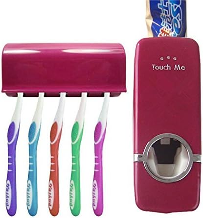 ERollDeep Hands Free Toothpaste Dispenser Automatic Toothpaste Squeezer and Toilet Brush/Toothbrush Holder Set