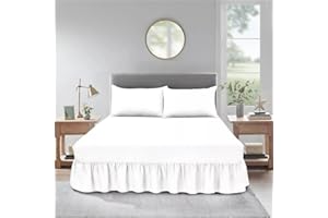 Cozy Haven Bedding Valence Sheet Collection - Soft Brushed Polycotton, Easy Wrap Elastic, Extra Deep Frilled with a Drop of 40cm (Double, White)