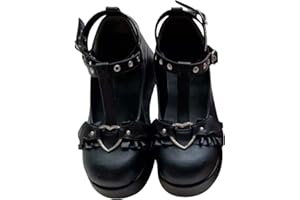 RAAXOLA Scarpe da Donna Mary Jane con Plateau Punta Dolce Caviglia Lolita Scarpe con Plateau Gotiche Décolleté Scarpe con Plateau robuste Scarpe Eleganti in Vernice per Feste da Indossare Tutti i Giorni