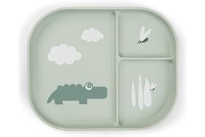 Done by Deer Foodie Kinderteller mit Unterteilung - Kinder & Baby Teller Rutschfest - BPA-Freies Kindergeschirr und Babygeschirr aus 100% PP in Lebensmittelqualität - 22x18x2 cm